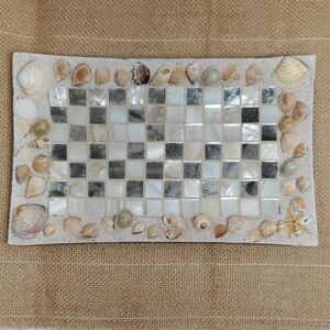 Seashell & Mosaic Mother Of Pearl Mirror Seashell Tray Decor